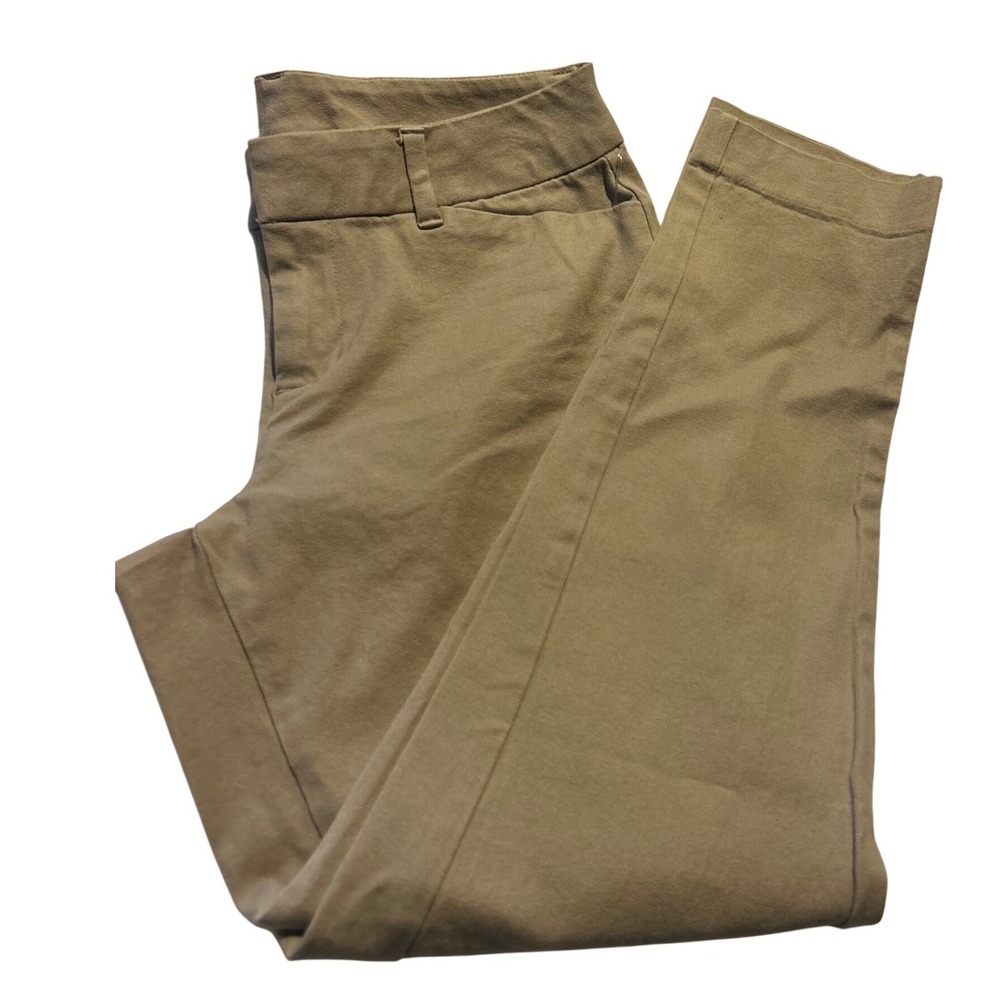 Faded Glory Womens Khaki Chino Pants Size 6 Stretch Straight Leg Tan Trousers